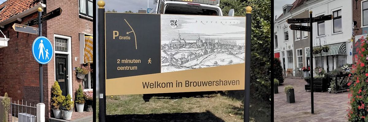 Mooie welkomborden voor Brouwershaven als onderdeel van de touristische bewegwijzering