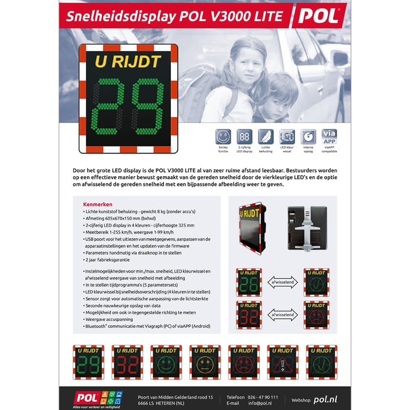Folder over snelheidsdisplay V3000 lite