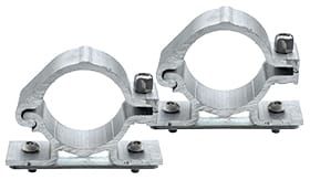 Set scharnierbeugel - 60 mm Ø - met klemplaat - anti-diefstal