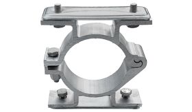 Scharnierbeugel - 76 mm Ø - met klemplaat - ruggelings