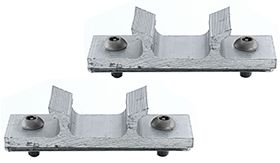 Set klembandbeugels - steek 80 mm - met klemplaat - anti-diefstal