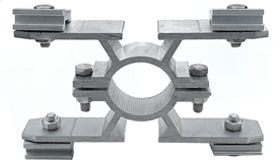 POLbeugel 48mm rond met klemplaatjes t.b.v. ALUNI verkeersbord - ruggelings