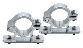 Set scharnierbeugels - 48 mm Ø - met klemplaat - anti-diefstal