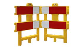 Afzethek POLgard-DUO dubbelzijdig voorzien van rood/wit retroreflecterende folie excl. standaards