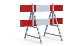 Afzethek 1500 mm - DZ Klasse 3 - incl. demontabele standaards