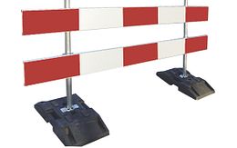 Aluminium afzethek 2500mm breed met 2 aluminium DOR planken voorzien van rood/wit retroreflecterende folie incl buispaal