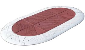 Rijbaankussen Gumatec® EU - 2800x1800x70mm - rood/wit