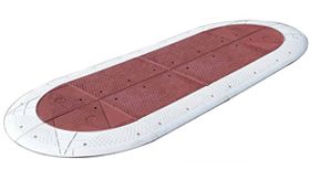 Rijbaankussen Gumatec® EU - 3800x1800x70mm - rood/wit