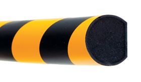 Stootrand - rond - zelfklevend - geel/zwart - 32x40/32 mm