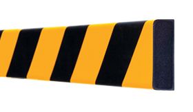 Stootrand - rechthoek - zelfklevend - geel/zwart - 20x60 mm
