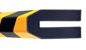 Stootrand - trapeze - zelfklevend - geel/zwart - klemgroef 60 mm 