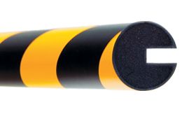 Stootrand - rond - zelfklevend - geel/zwart - klemgroef 20 mm