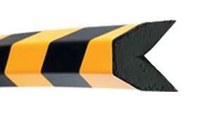 Stootrand - trapeze - zelfklevend - geel/zwart - hoek 20x40 mm
