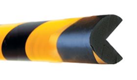 Stootrand - vierkant - zelfklevend - geel/zwart - hoek 20 mm