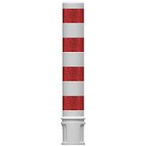 X-Last® Fietspadpaal - wit/rood - 800(985)x150 mm Ø - losse paal