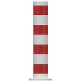 X-Last® Fietspadpaal - wit/rood - 800x150 mm Ø + voetplaat