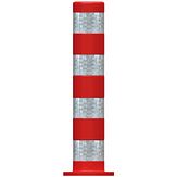 X-Last® Fietspadpaal - rood/wit - 800x150 mm Ø + voetplaat