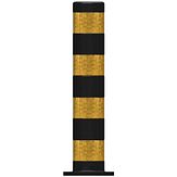 X-Last® Fietspadpaal-zwart/geel - 800x150 mm Ø + voetplaat