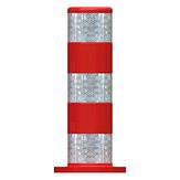 X-Last® Fietspadpaal - rood/wit - 550x150 mm Ø + voetplaat