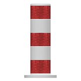 X-Last® Fietspadpaal - wit/rood - 550x150 mm Ø + voetplaat