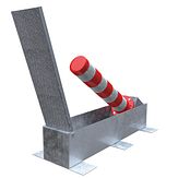 X-Last® Fietspadpaal - 800x150 mm - inzinkbaar - D-slot