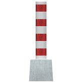 X-Last® Fietspadpaal - wit/rood - 800x150 mm Ø + betonfundatie