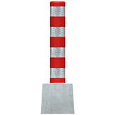 X-Last® Fietspadpaal - rood/wit - 800x150 mm Ø + betonfundatie
