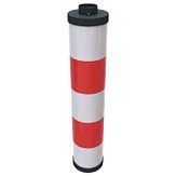 Zuilkoker - aluminium - 3 wit / 2 rood + alu. kap 60/60 - Klasse 3