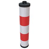 Zuilkoker - aluminium - 3 wit / 2 rood + alu. kap 76/48 - Klasse 3