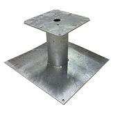 Fundatie grondstuk - staal -  t.b.v. buis met voetplaat 280x280 mm