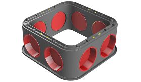 Modula® trekput ring - invoer - 300x300x150 mm - 8 uitgangen