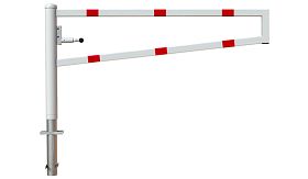 Wegversperring - 2000x950 mm - hangslot - wit/rood - instorten