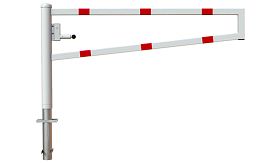 Wegversperring - 2000x950 mm - cilinderslot - wit/rood - instorten