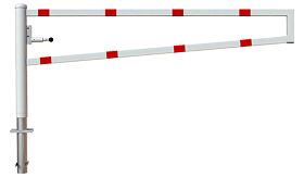 Wegversperring - 2500x950 mm - hangslot - wit/rood - instorten