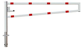 Wegversperring - 2500x950 mm - cilinderslot - wit/rood - instorten