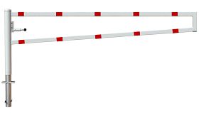 Wegversperring - 3000x950 mm - hangslot - wit/rood - instorten