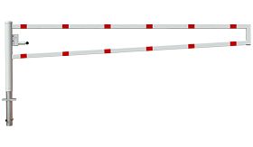 Wegversperring - 3500x950 mm - cilinderslot - wit/rood - instorten