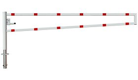 Wegversperring - 3500x950 mm - driekantsl. - wit/rood - instorten