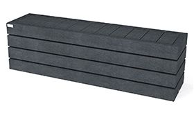Zitbank AGORA - Ural Black - 1800x450x520 mm