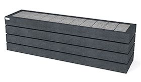 Zitbank AGORA - Mineral Grey - 1800x450x520 mm