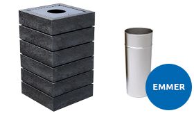 Afvalbak AGORA - binnenemmer - Ural Black - 450x450x800 mm