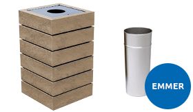 Afvalbak AGORA - binnenemmer - Sand Beige - 450x450x800 mm