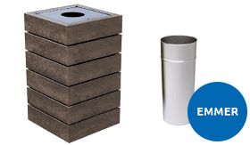 Afvalbak AGORA - binnenemmer - Quartz Brown- 450x450x800 mm