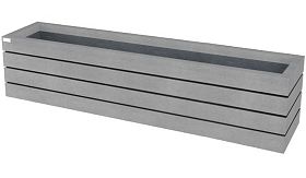 Bloembak AGORA - grijs/zwart - 1800x450x520 mm - 271 liter