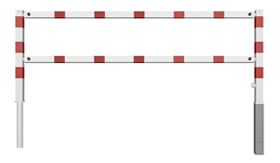 Sluishek - draaibaar - 2500 mm - wit/rood - met tussenbuis