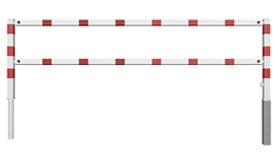 Sluishek - draaibaar - 3000 mm - wit/rood - met tussenbuis