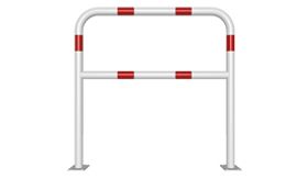 Sluishek - 1000x1000x48 mm Ø - wit/rood + tussenbuis - voetplaat