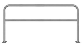 Sluishek - 2000x1000x48 mm Ø - verzinkt + tussenbuis - voetplaat