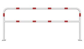 Sluishek - 2500x1000x48 mm Ø - wit/rood + tussenbuis - voetplaat