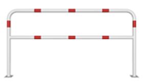 Sluishek - 2000x1000x48 mm Ø - wit/rood + tussenbuis - voetplaat